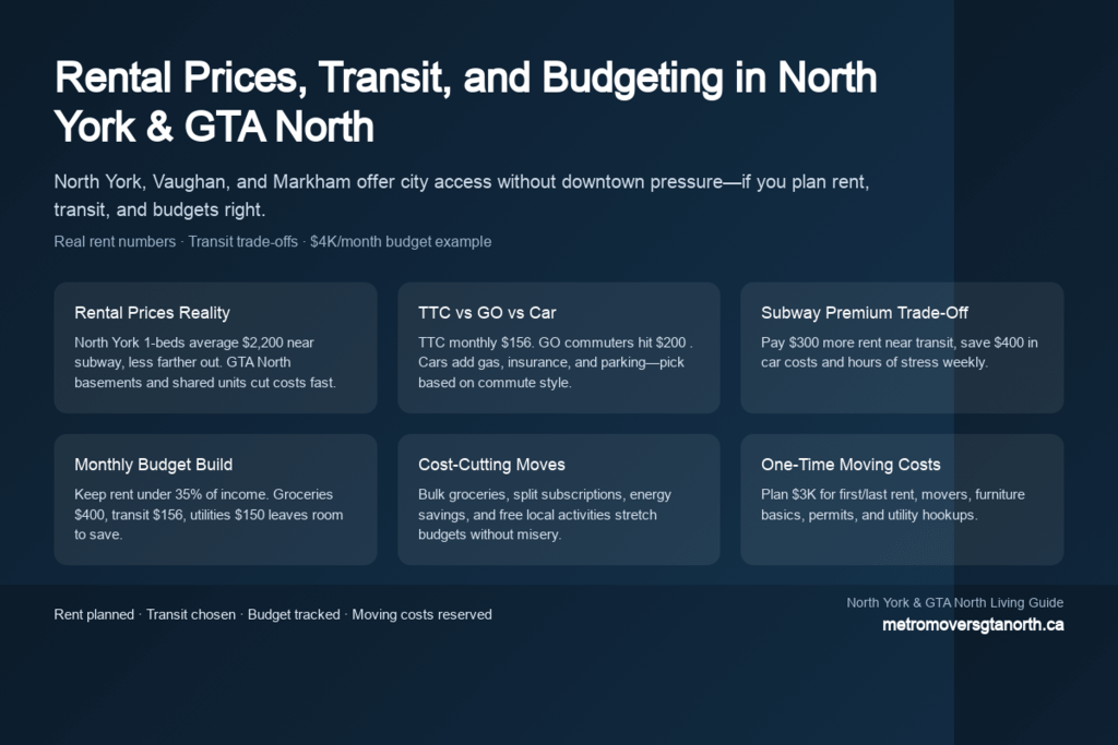 rental prices transit and budgeting in North York